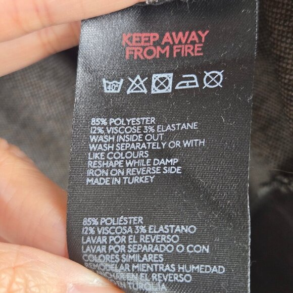 iets frans...Size XS Brown Houndstooth Zip Front Jacket Adj Collar Zip Pockets - Picture 16 of 16